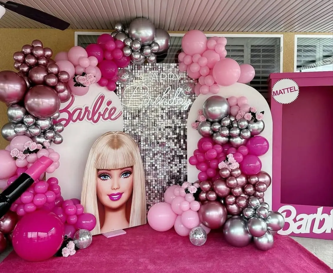 Barbie theme balloon decoration birthday setup Noida
