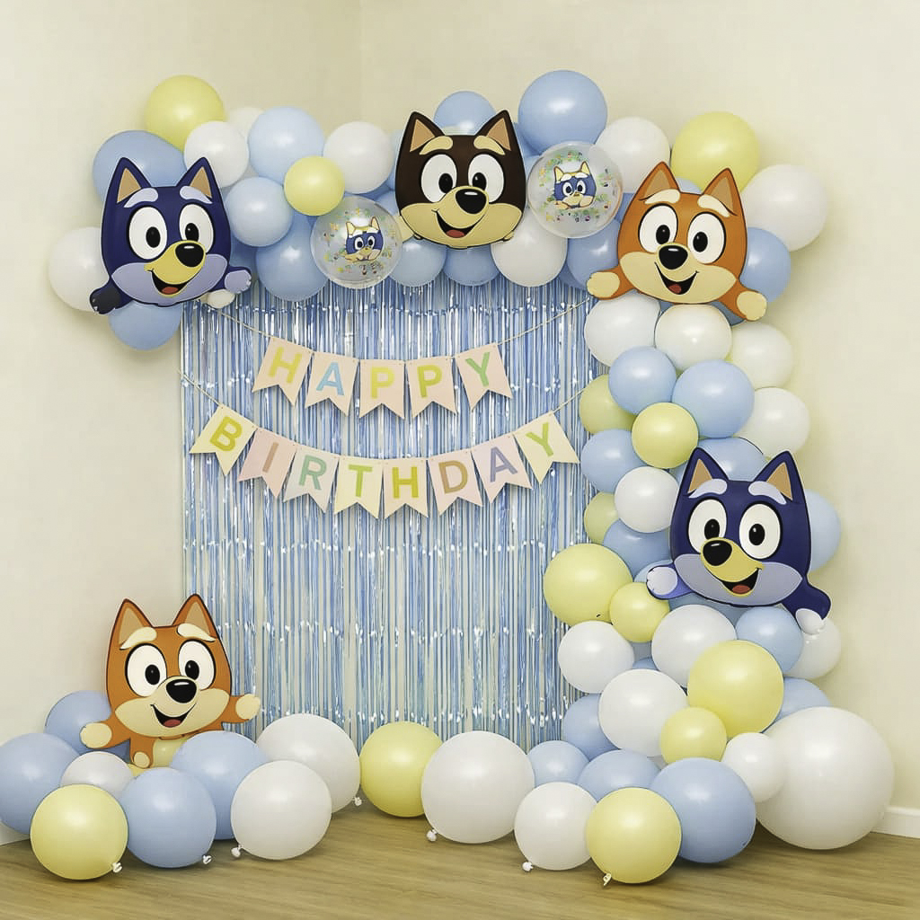 Joyful birthday party balloon setup Noida