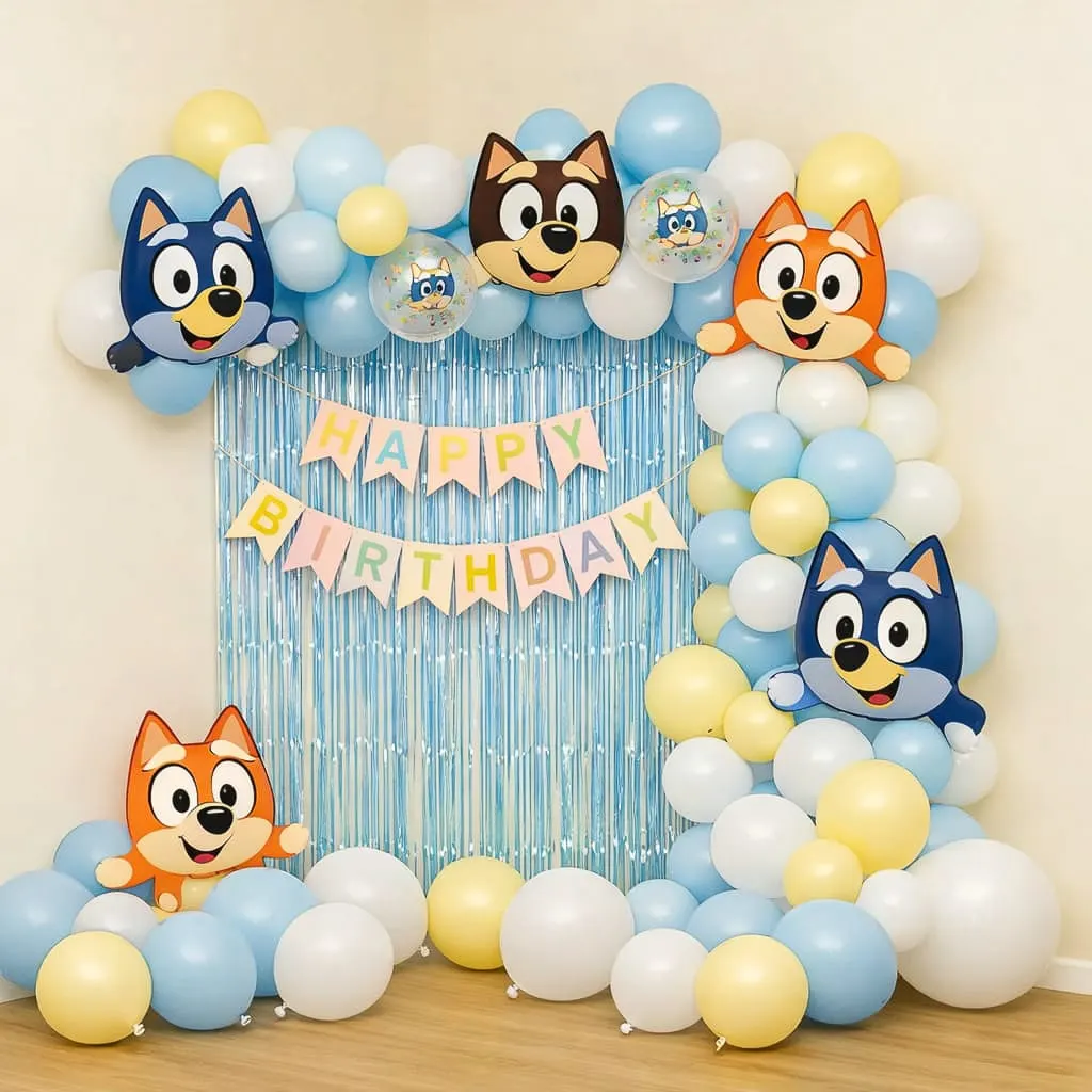 Joyful birthday party balloon setup Noida