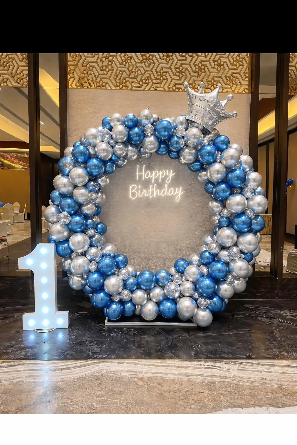 Birthday boy balloon decoration setup Noida