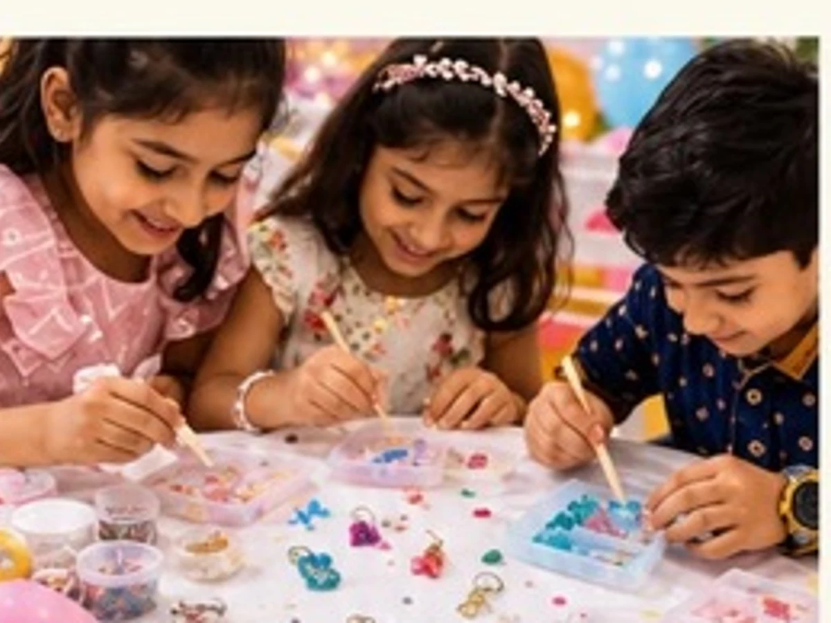 Alphabet Resin Keychain Workshop managed party activity in Delhi NCR