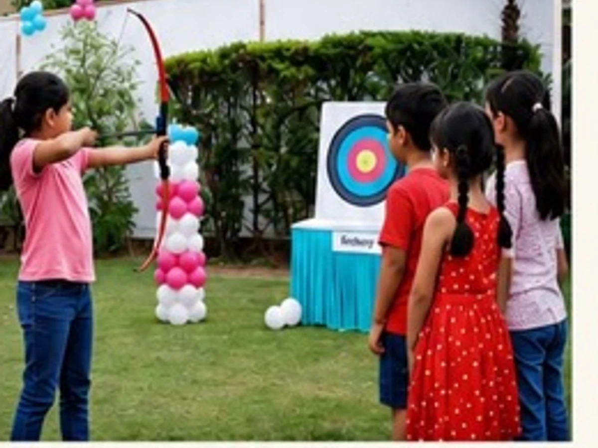 Kids Archery Station managed party activity in Delhi NCR