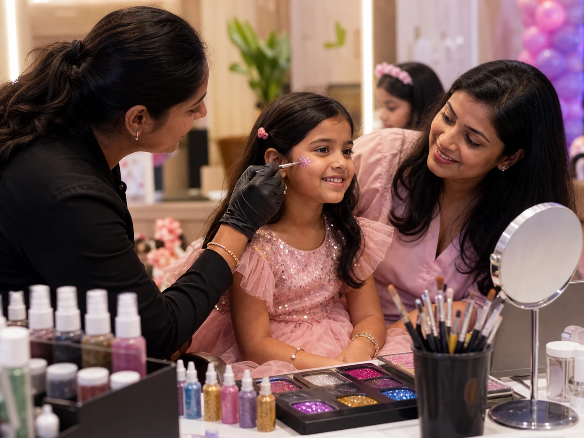 Face Glitter Art Station managed party activity in Delhi NCR