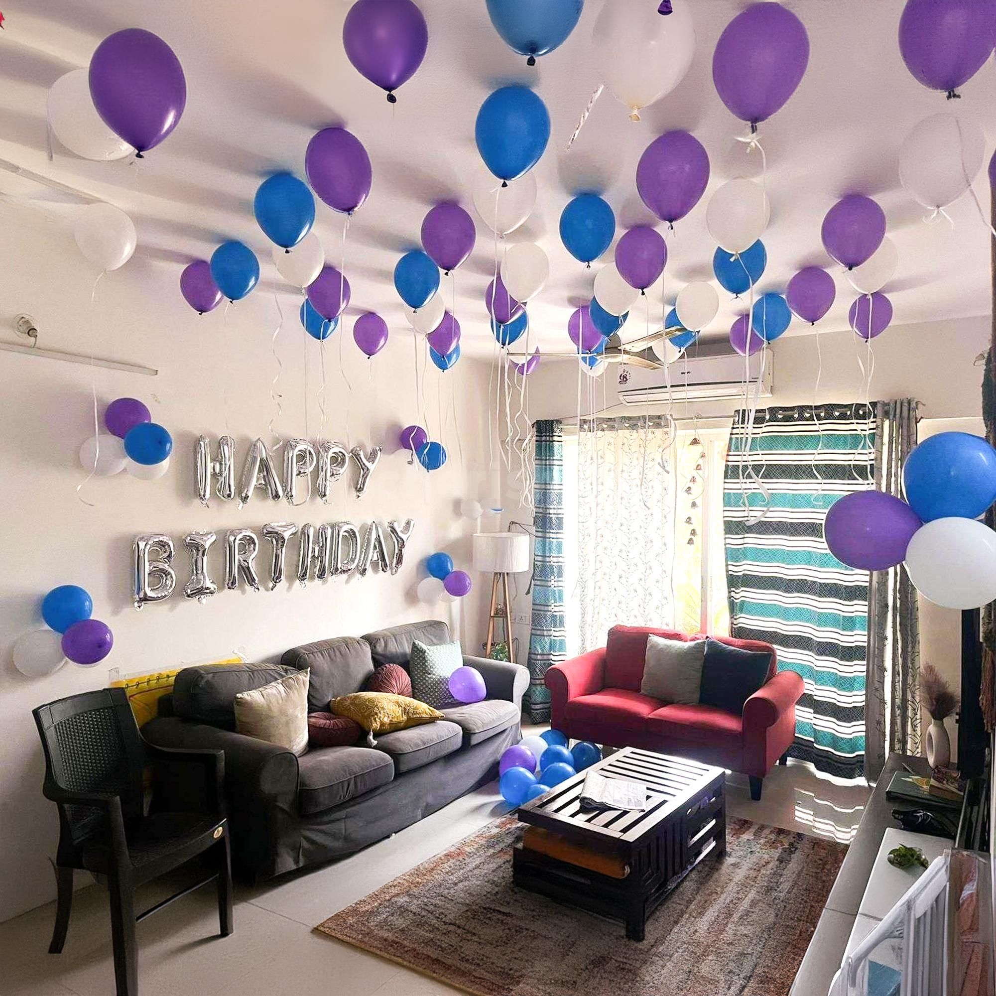 Blue & Purple Ceiling Birthday Surprise