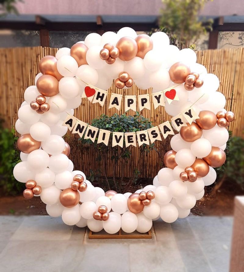 Elegant Rose Gold Anniversary Setup