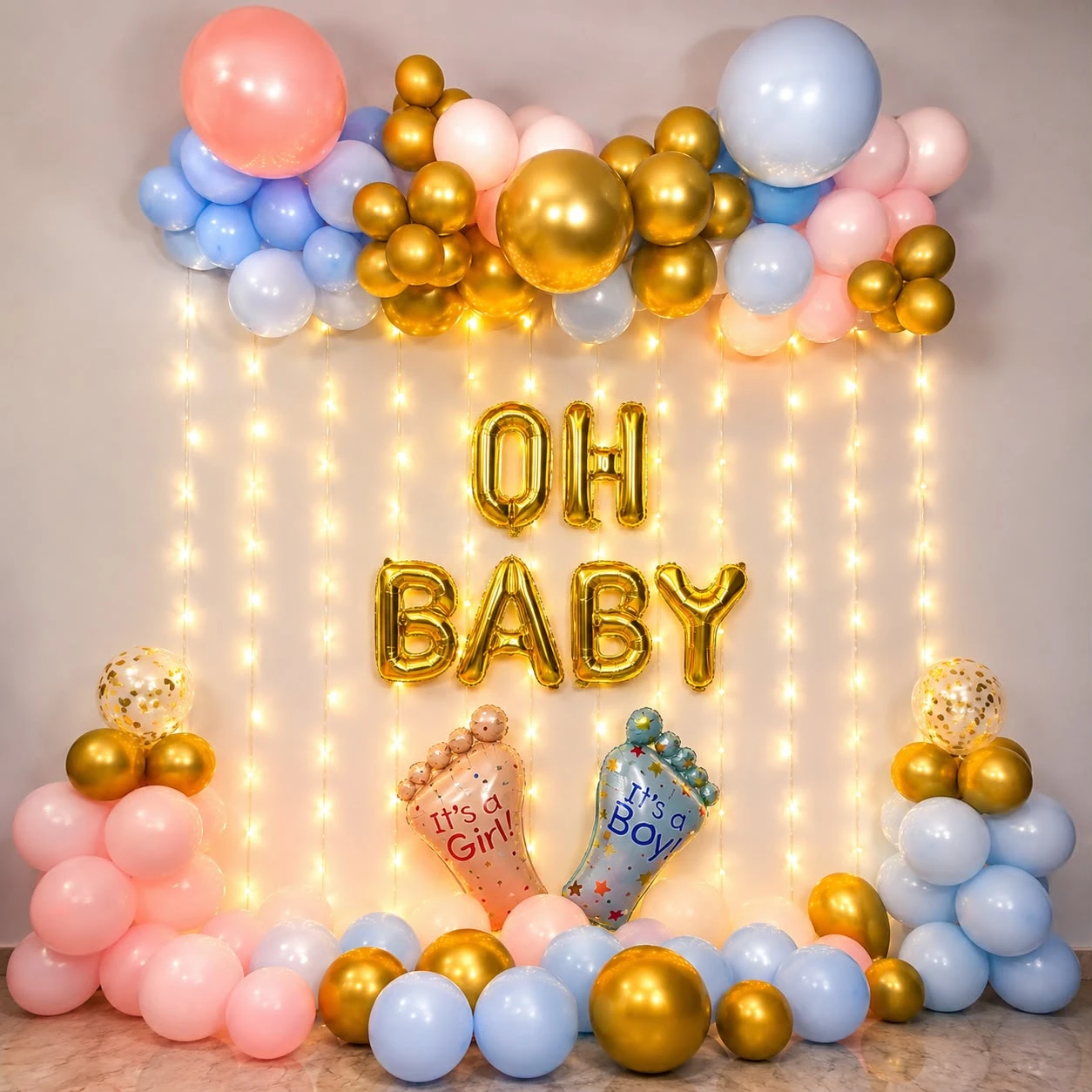 Oh Baby Pastel Fairy Light Wall