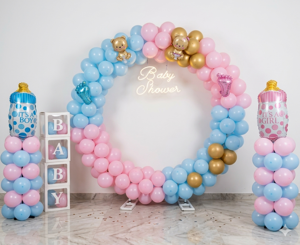 Pastel Baby Shower Ring Setup
