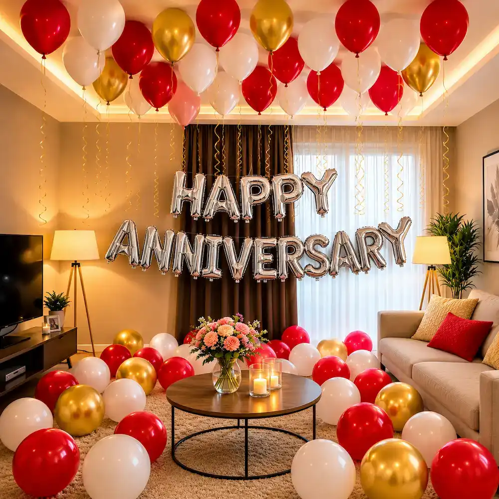 Red & Gold Anniversary Ceiling Surprise