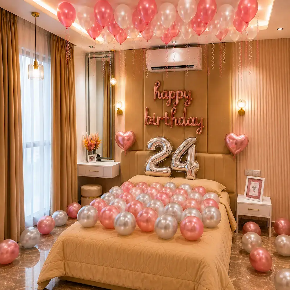 Rose Gold Milestone Bedroom Surprise