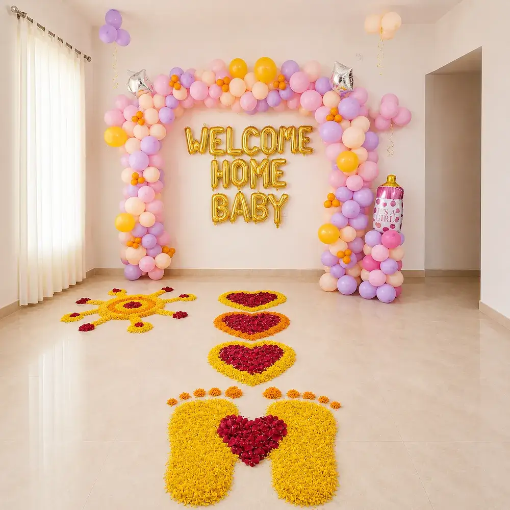 Welcome Home Baby Floral Path